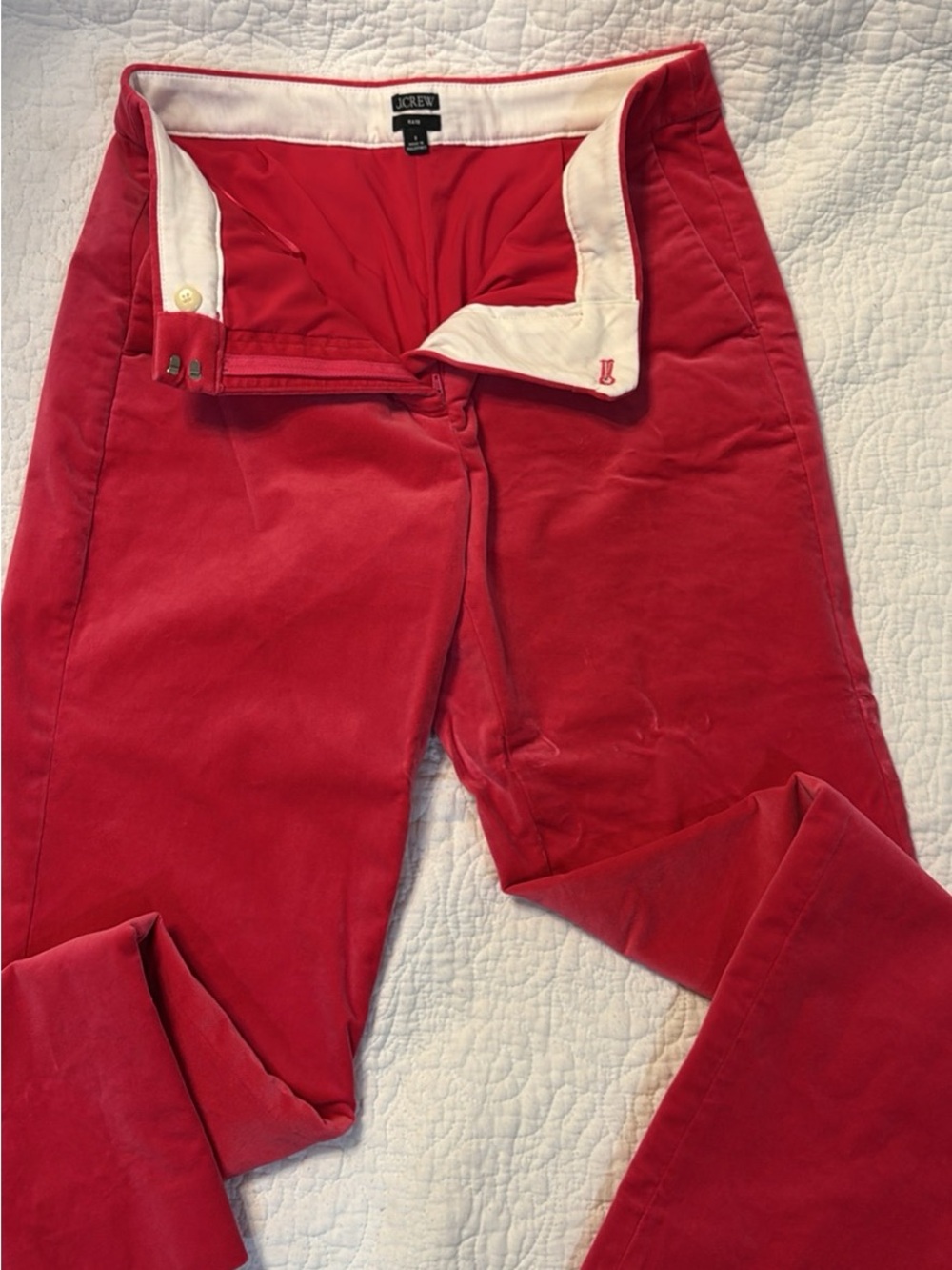 J. Crew Red Straight-Leg Women's Pants